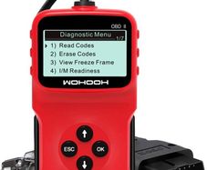 Universal OBD2 Engine Fault Reader Car Scanner, Professional Auto Car Diagnostic Scanner Repair Tool, HD LCD Display Screen, I/M Readiness Smog Check CAN Diagnostic Scan Tool (RED)