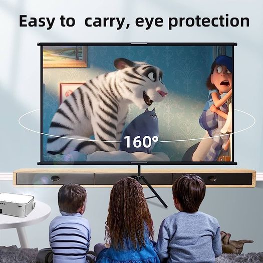 Projector Screen with Stand,Lejiada100 inch Indoor Outdoor Projection Screen, Portable 16:9 4K HD Movie Screen with Carry Bag Wrinkle-Free Design