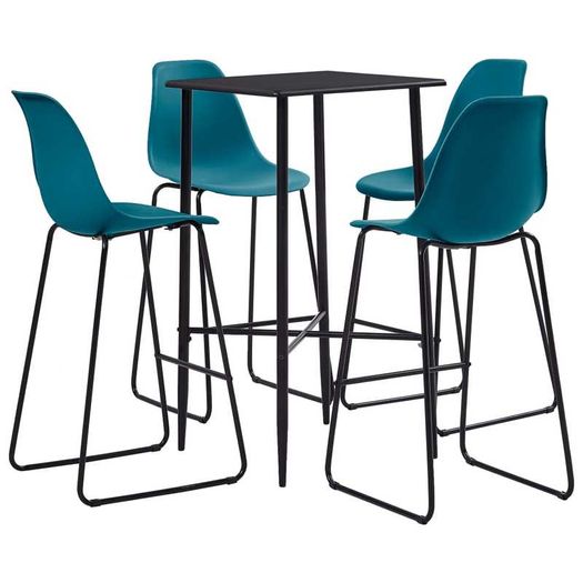 5 Piece Bar Set Plastic Turquoise