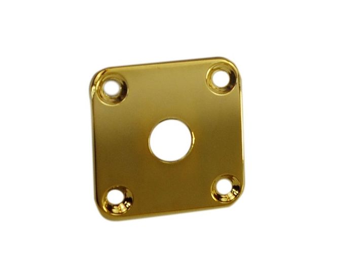 Gibson Style Curved Metal Jack Plate (Chrome/Black/Gold)
