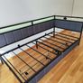 Sofa Bed with 2 Drawers and USB Charging Station with LED Lighting and Metal Slatted Frame 140 x 200 cm Image 6