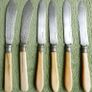 Antique  Knives Ornate Faux Bone Cream Handles Image 5