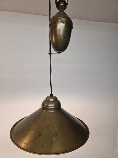 1890/ 1900 Antique French adjustable copper pendant light