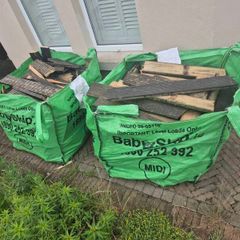 Decking timber (cut-up, not rotten) with screws still