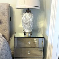 Mirrored Bedside Locker (2) and Lamp (2)