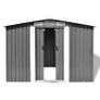 Garden Storage Shed Grey Metal 257x205x178 cm Image 6