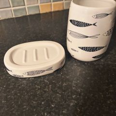 soap dish and tumbler