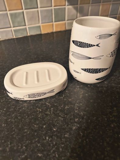 soap dish and tumbler