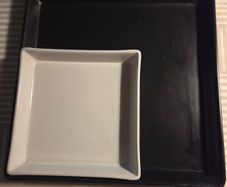 2 square ikea plates black and white