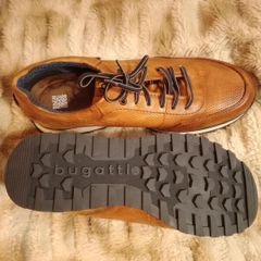 Brand New Bugatti Mens Tan Leather Trainers Shoes