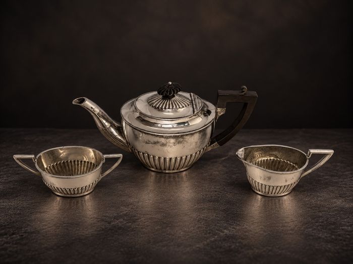 Vintage Walker & Hall Sheffield Silver-Plated 3-Piece Tea Set