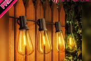 Outdoor String Lights Mains Powered, 120FT ST38 LED Festoon Lights Outdoor, IP44 Waterproof Globe Garden String Lighting with 60 2 Bulbs, 2200K Indoor/Outside Patio Lights for Decor Cafe Party (FREE SHIPPING)