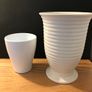 One Cream Vase and One white Vase Image 2