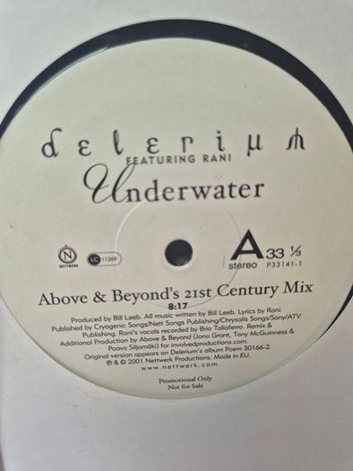 Delerium ft. Rani  Underwater (Rare 2001 UK 2x12" Vinyl Promo) NM Vinyl