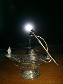 genuine Turkish oil lamp solid brass