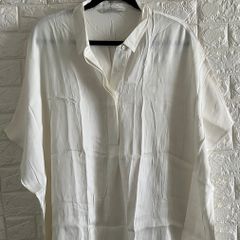 Plus Size White Satin Top