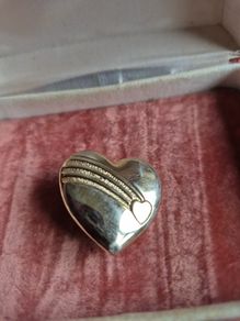 Vintage Gold Tone Variety Club Heart Brooch.