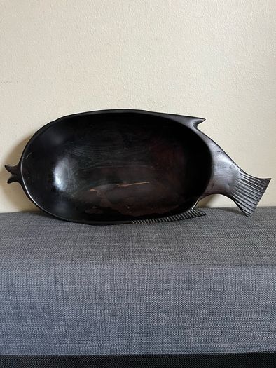 Hand carved ebony wood bowl