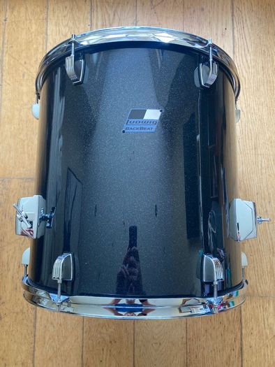 Nearly new Ludwig Evolution and Backbeat Snare Drum 14" and 10/12/16 toms in stunning Black Sparkle Wrap