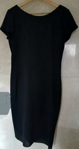NEXT black below knee dress with covered black buttons down the back