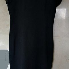 NEXT black below knee dress with covered black buttons down the back