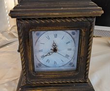 Wooden Clock Key Cabinet Quartz Rustic Storage Cupboard Distressed