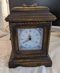 Wooden Clock Key Cabinet Quartz Rustic Storage Cupboard Distressed