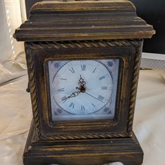 Wooden Clock Key Cabinet Quartz Rustic Storage Cupboard Distressed