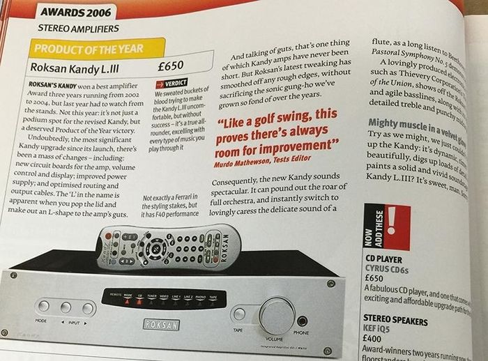 Roksan Kandy KA-1 MkIII Audiophile integrated amplifier huge power 180w @4ohm pristine condition