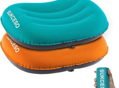 2 Pack Inflatable Camping Pillows - Lightweight 90g/pcs - No Noise - Waterproof Compressible Compact Portable Blow Up Air Beach Pillows for Adults Outdoor Hiking Sleeping MULTIPLE COLOURS AVAILABLE (FREE POSTAGE)