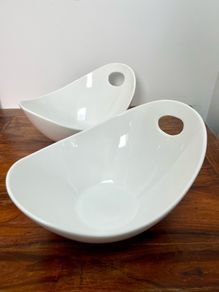 White ceramic serving bowls