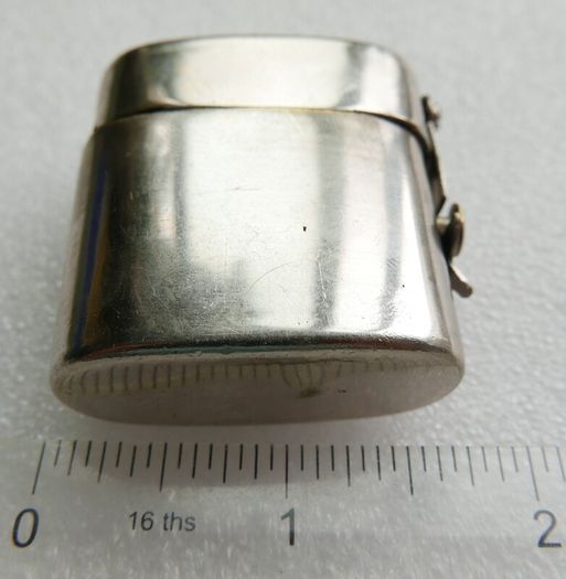 Antique Chrome Nickel Plated Metal Case Travel Bottle Ink - Scent Perfume