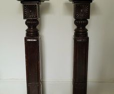 19th century pair of carved wooden plinths