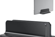 OMOTON Vertical Laptop Stand Adjustable, Desktop Aluminum MacBook Stand with Adjustable Dock Size, Laptop Holder Fits All MacBook, Surface, Chromebook and Gaming Laptops (Up to 17.3 inches), Black