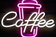 (FREE SHIPPING) Coffee LED Sign Pink Neon Signs Neon Lights Bedroom Decor (15.7 inch x 11.8 inch)
