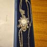 Vintage Marcasite Clock Watch Necklace Image 2
