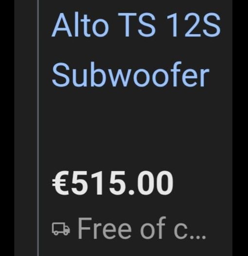 Alto 1250w bass bin