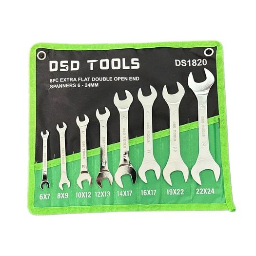 Dsd Tools 8pc Extra Flat Double Open End Spanners