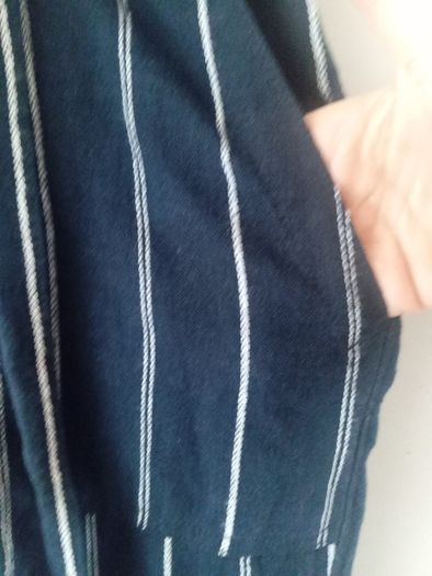 ladies trousers navy with a white pinstripe...new