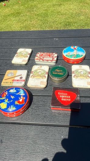 9 vintage collectable Tins