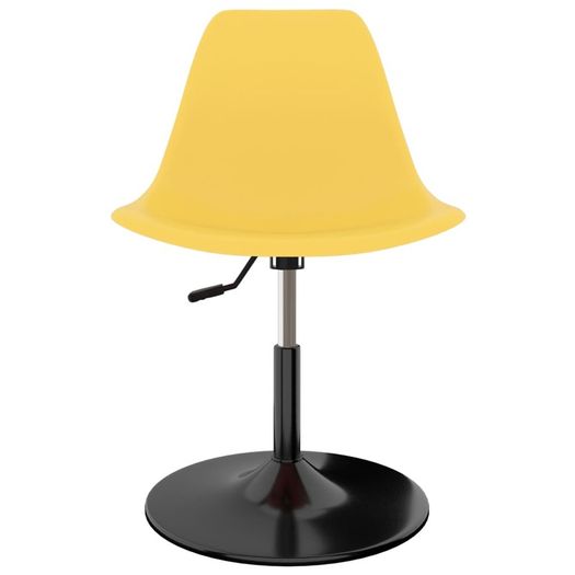 Swivel Dining Chairs 4 pcs Yellow PP