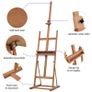 Wooden H-Frame Artist Easel, Height Adjustable Easel Stand with Canvas Holder and Pencil Case for Display, Drawing, Painting, Natural Image 4