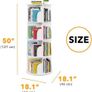 4-Tier Rotating Bookshelf Tower, Spinning Lazy Susan, 360 Revolving Bookshelf Storage, Round Carousel, Vertical Turntable Spiral Corner Organizer, White Image 2