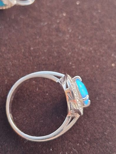 silver ring and earings