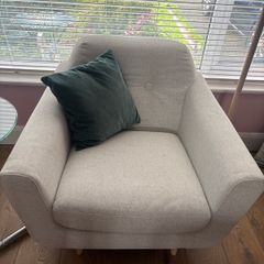 Light grey armchair perfect condition.