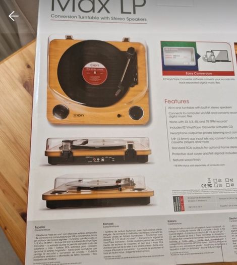 ION Max LP- conversion turntable with Stereo Speakers