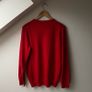 Barbour Men's Essential 100% Wool Crew Neck Jumper Red L Image 6