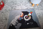 Monkey With Headphones DJ Banksy