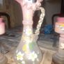 A Beautiful Genuine Pink Victorian Ewer and 2 Vases Floral Design Image 2