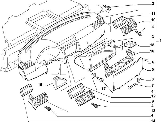 Glove Box Lid (Fiat Stilo)